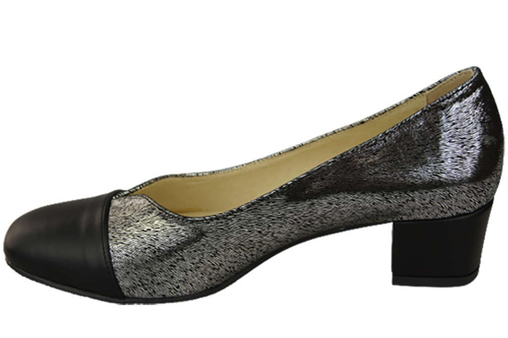 Damenschuhe Pumps Naturleder 164 Schwarz - Silber ElitaBut