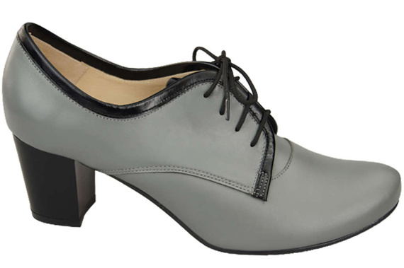 Schuhe Damenschuhe Schnürschuhe, Naturleder, Grau 758 ElitaBut