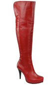 Schuhe Damenstiefel Plateauabsatz Stiletto Obermaterial Kniehoch Naturleder Rot 692 ElitaBut