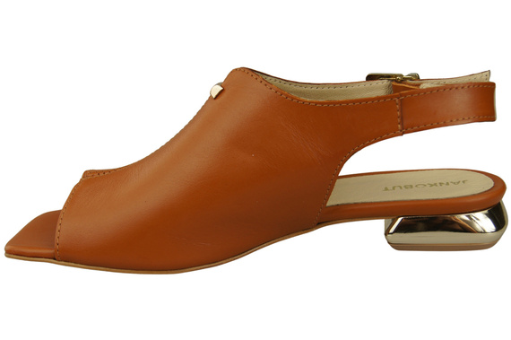 Bequeme Frauenschuhe Sandalen Rotes Flacher Goldabsatz Naturleder 207 ElitaBut