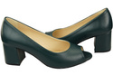 Damenschuhe PEEP TOE Malachit Pumps Naturleder mit beschichtetem Absatz 192 ElitaBut
