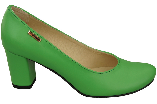 Klassische Damen Limette Leder Mandel Nase Pumps 201 ElitaBut