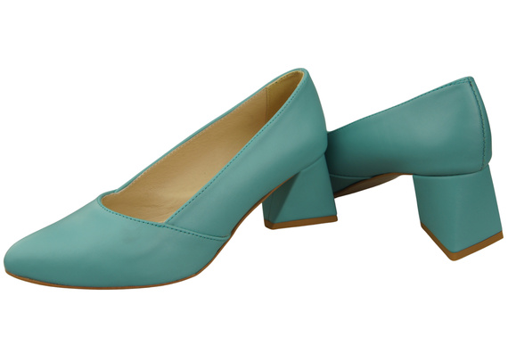 Damen Pumps Türkis Echtleder Spitz Zehen Absatz ElitaBut 221