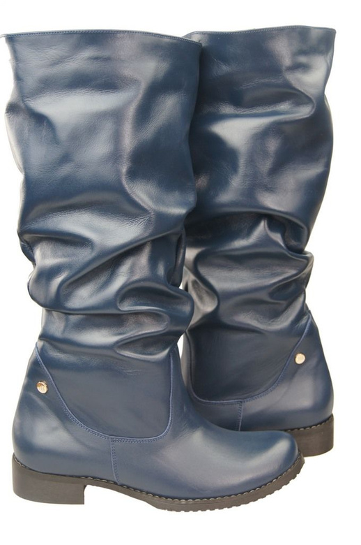 Schuhe Damenstiefel Stiefel, Naturleder 123 Marineblau ElitaBut