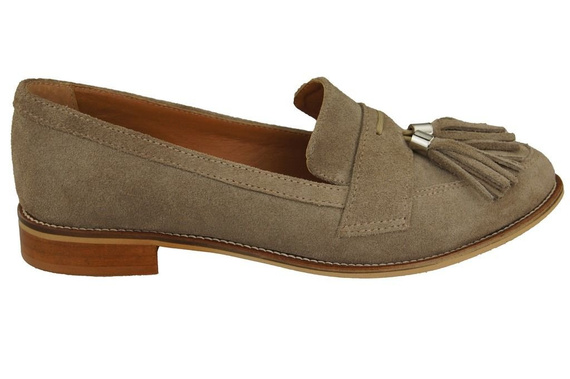 Schuhe Damen Mokassins Naturveloursleder Beige 134 ElitaBut