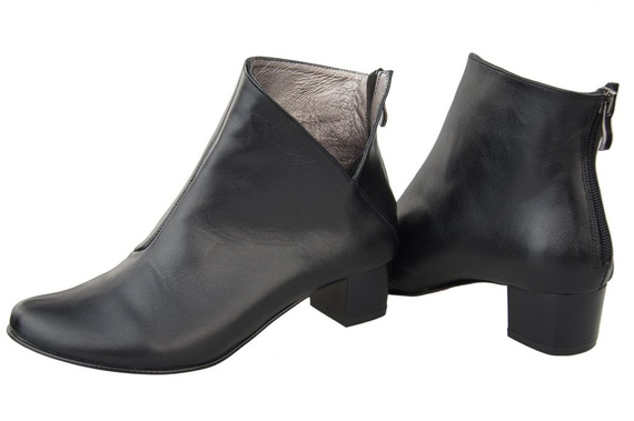 Damenschuhe Stiefel, Naturleder, Schwarz 987 ElitaBut