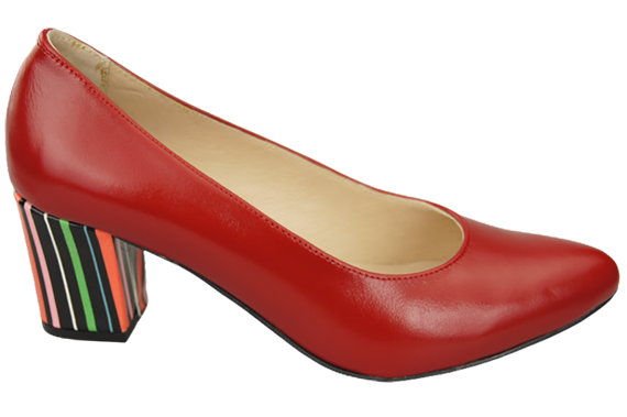 Damenschuhe Rote Pumps aus Naturleder mit Zierabsatz 158 ElitaBut