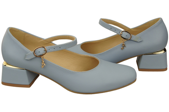 Damenschuhe Hellblau Riemchenpumps Naturleder 202 ElitaBut