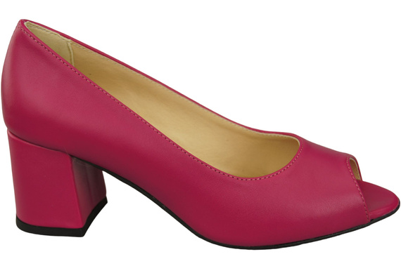 Damenschuhe PEEP TOE Pumps Lila Naturleder mit beschichtetem Absatz 192 ElitaBut