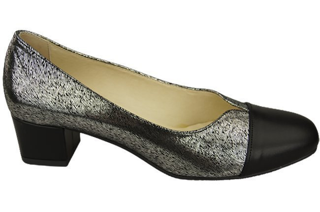 Damenschuhe Pumps Naturleder 164 Schwarz - Silber ElitaBut