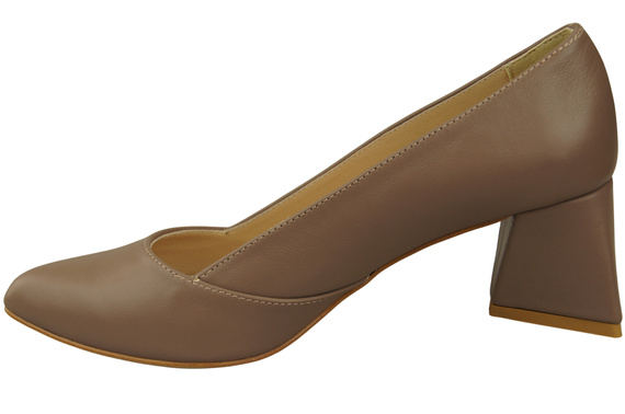 Damen Pumps Cappuccino Dunkel Echtleder Spitz Zehen Absatz ElitaBut 221