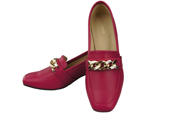 Damenschuhe mit Zierkette Pumps Mokassins Naturleder 193 Lila ElitaBut