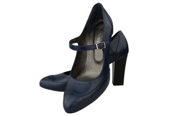 Damenschuhe Pumps, Naturleder, Marineblau 958 ElitaBut