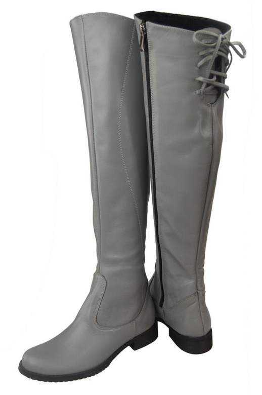 Schuhe Damenstiefel Stiefel Overknee-Stiefel Naturleder Grau 121 ElitaBut