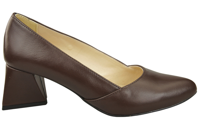 Damen Pumps Schokolade Echtleder Spitz Zehen Absatz ElitaBut 221