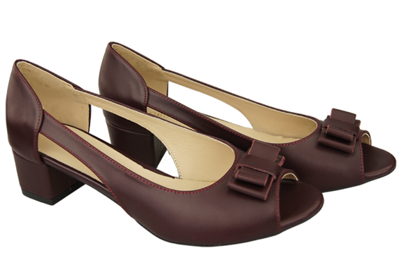 Damenschuhe Burgunderrote Sandalen, Naturleder 145 ElitaBut