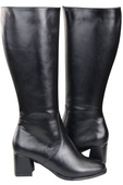 Bequeme Damen Schwarz Niedrig Absatz Stiefel Naturleder 212 ElitaBut
