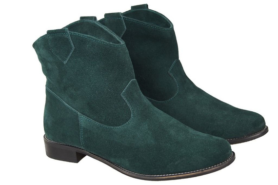 Schuhe Damen-Stiefeletten Frühling/Herbst Naturveloursleder Malachit 132 L ElitaBut