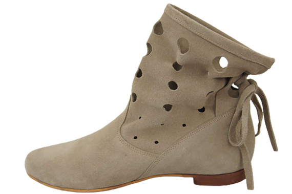 Schuhe Damen-Stiefeletten, natürliches Veloursleder, Beige 160 ElitaBut