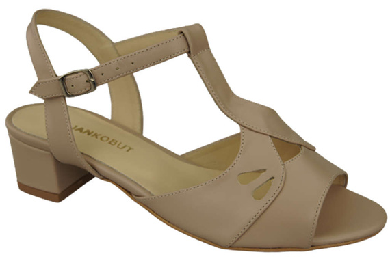 Damenschuhe Cappuccino Sandalen Narbenleder 169 ElitaBut
