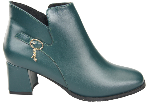 Damen-Stiefeletten ElitaBut 226 Malachit aus Naturleder, gefüttert, eckige Zehenkappe, Blockabsatz