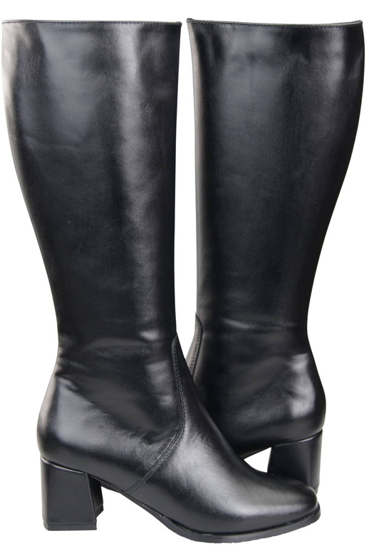 Bequeme Damen Schwarz Niedrig Absatz Stiefel Naturleder 212 ElitaBut