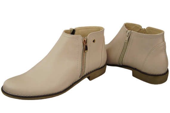 Frühlings-Damenstiefel, Naturleder Cappuccino Bright 872 ElitaBut