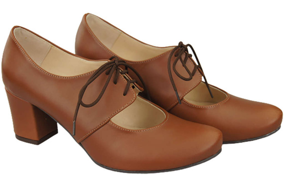 Schuhe Damenschuhe, Naturleder, Braun 161 ElitaBut