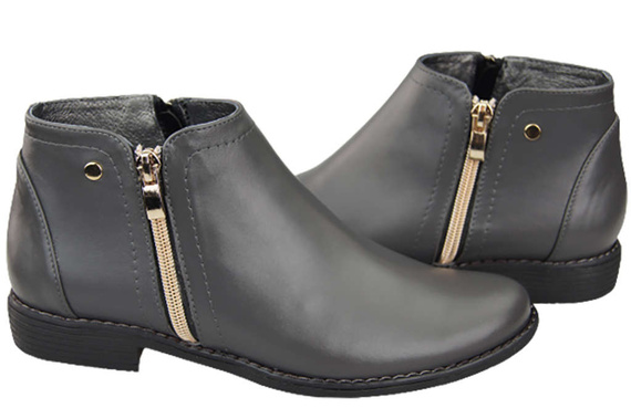 Damenschuhe Damenstiefel Warmes Naturleder Graphite 872 Von Elitabut