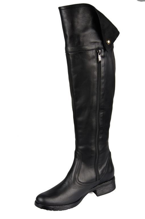Schuhe Damenstiefel Stiefel, Overknee-Stiefel, hoher Schaft, oberhalb des Knies, Naturleder, Schwarz 803 ElitaBut