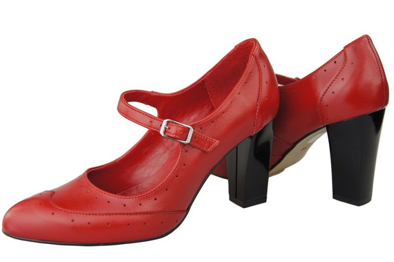 Damenschuhe Pumps, Naturleder, Rot 958 ElitaBut