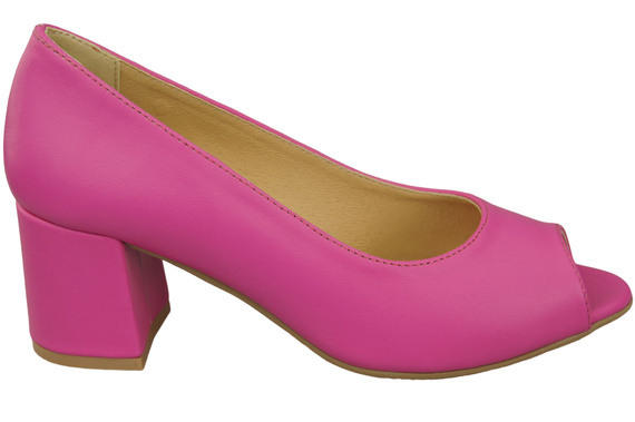 Damenschuhe PEEP TOE Fuchsia Pumps Naturleder mit beschichtetem Absatz 192 ElitaBut