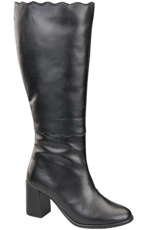 Klassische Damenstiefel, Naturleder, Schwarz 176 ElitaBut
