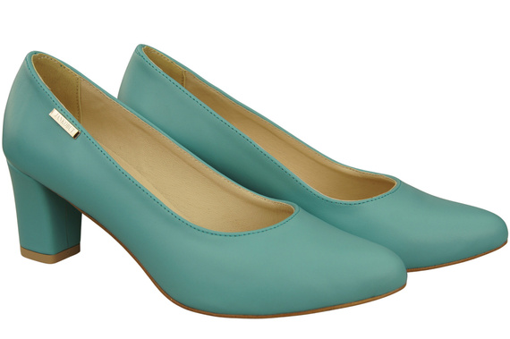 Klassische Glatt Damen Türkis Naturleder Schuhe 213 ElitaBut