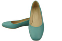 Flache Frauen Schuhe Türkis Dekorative Ferse Naturleder 209 ElitaBut