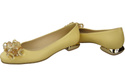 Damen Banane Pumps mit Kristallen flach Naturleder 216 ElitaBut