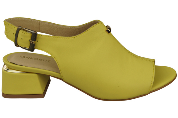 Damenschuhe Zitronensandalen, goldene Schnalle, Naturleder 198 ElitaBut