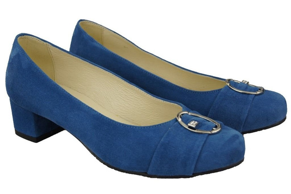 Damenschuhe Pumps Blau, Natürliches Wildleder 135 ElitaBut