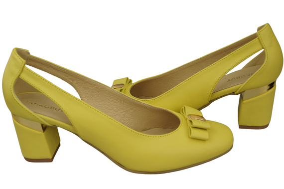 Schuhe Damen Lemon Pumps aus Naturleder mit dekorativem Absatz 199 ElitaBut