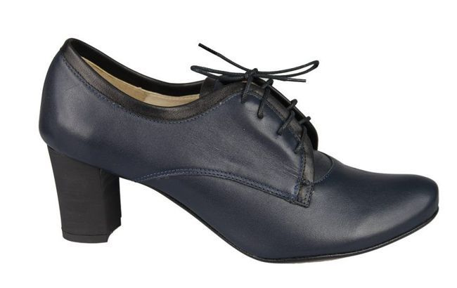 Schuhe Damenschuhe zum Schnüren, Naturleder, Marineblau 758 ElitaBut