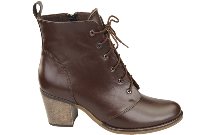 Winter-Schnürstiefel für Damen, Naturleder, Schokolade 188 von ElitaBut