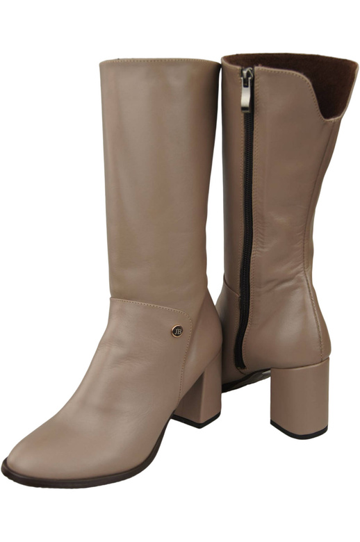 Schuhe Damen-Halbstiefel, Naturleder Cappuccino Dark 189 ElitaBut