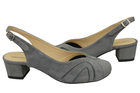 Damenschuhe Sandalen, Naturleder, Wildleder, Grau 842 von ElitaBut