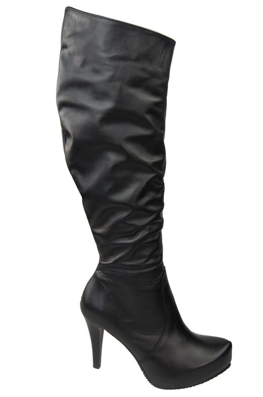 Damen-Plateaustiefel, Naturleder, Schwarz 120 ElitaBut
