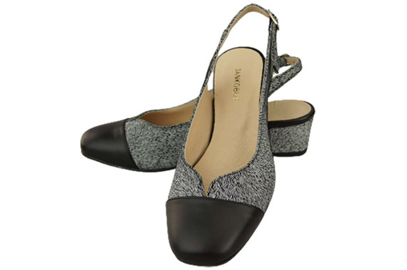 Damenschuhe Sandalen Naturleder 165 Schwarz - Weiß ElitaBut