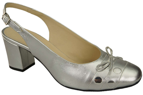 Damenschuhe Silberne Sandalen, Naturleder 167 ElitaBut