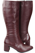 Klassische Damenstiefel, Naturleder, Burgund 175 ElitaBut