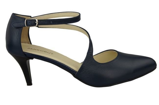 Damenschuhe Sandalen Niedriger Absatz, Naturleder, Marineblau 990 ElitaBut