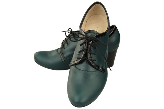 Schuhe Damenschuhe, Schnürschuhe, Naturleder, Malachit 758 ElitaBut