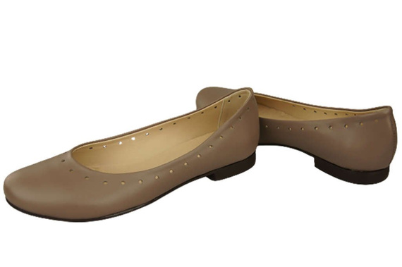 Damenschuhe Bequeme Ballerinas, Naturleder Cappuccino 162 ElitaBut